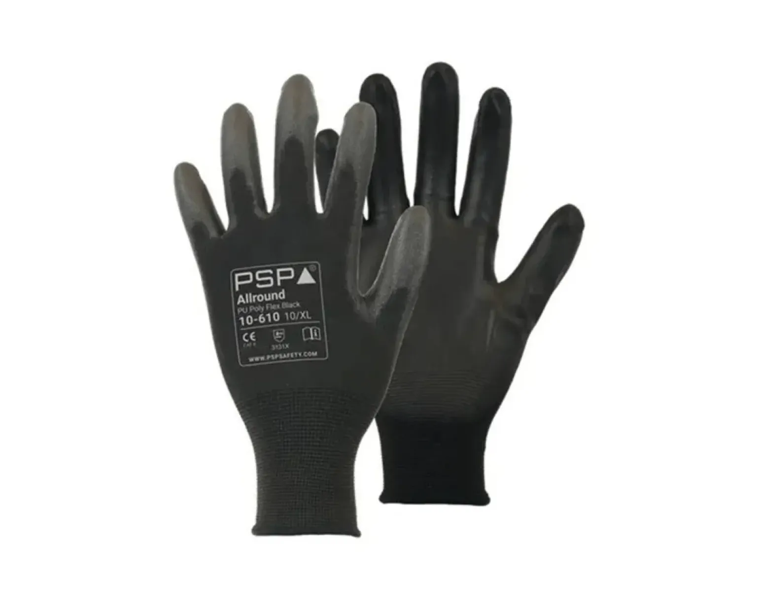 10-610 PU Zwart Werkhandschoen Maat 9/L (12 paar)
