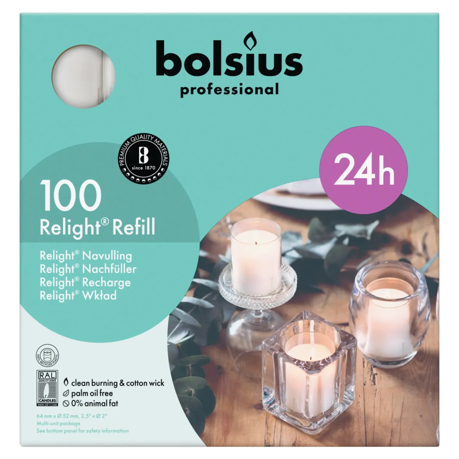 Bolsius relight navulling transparant (100 stuks)