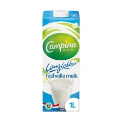 Campina langlekker halfvolle melk pak (12x 1 liter)