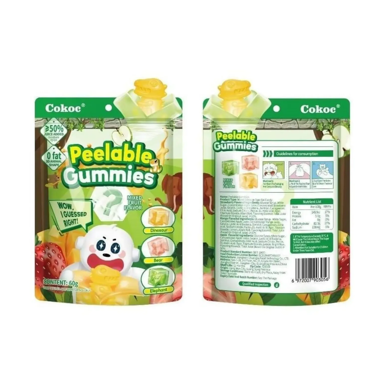 Cokoc Peelable Gummies Mixed Fruit (50x 60gr)