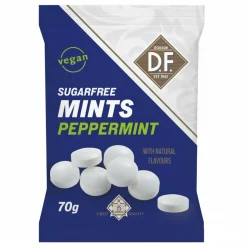 D.F. Sugarfree Mints Pepermunt zakje (12x 70g)