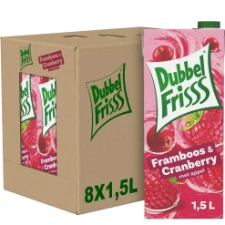 Dubbelfrisss Framboos & Cranberry Pak (8x 1,5 liter)