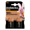 Duracell Plus 100% 9V 2-pack 6LR61 (10 stuks)