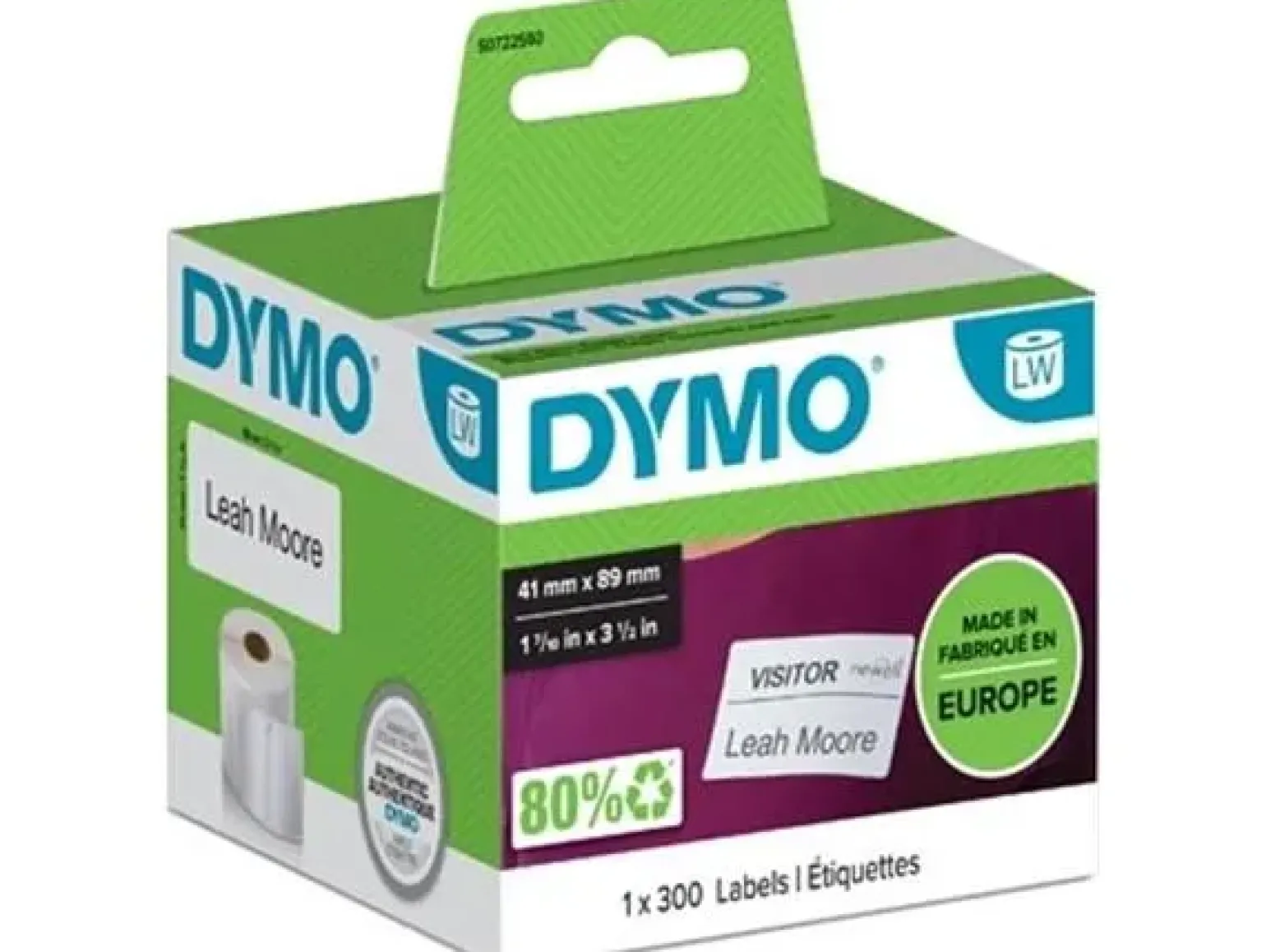 Dymo etiketten LabelWriter ft 89 x 41 mm (300 stuks)