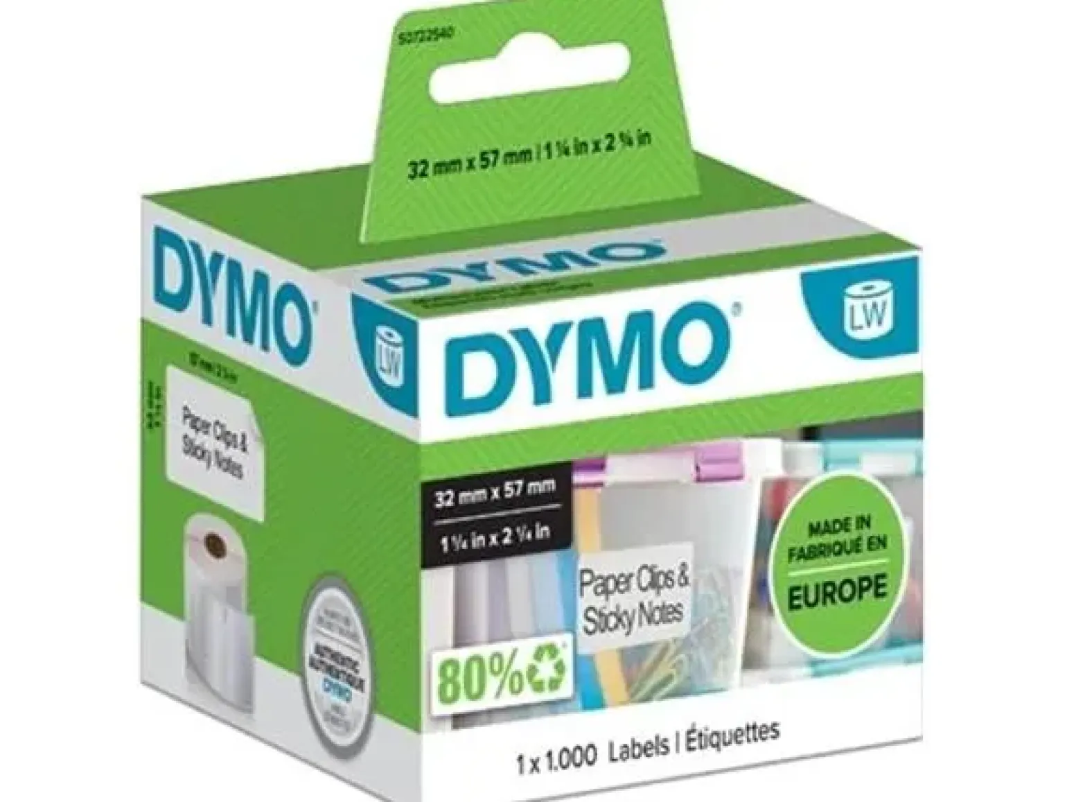 Dymo etiketten LabelWriter ft 57 x 32 mm (1000 stuks)