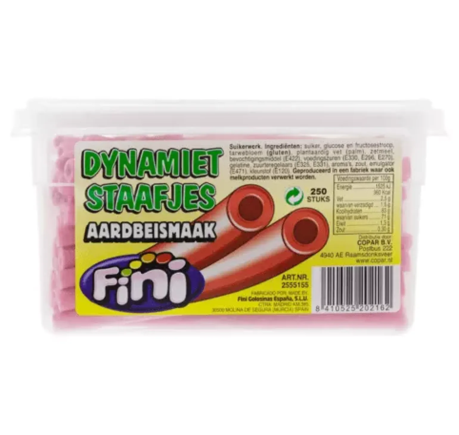 Fini Dynamietstaafjes aardbei (250 stuks)