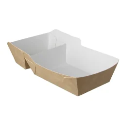 Frietbakje A20 BIO kraft/wit (A14+saus)(400 stuks)