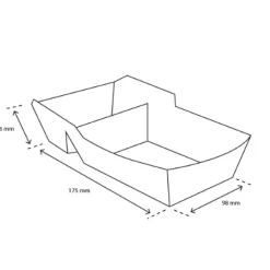 Frietbakje A23 kraft/wit BIO (A7+saus)(400 stuks)