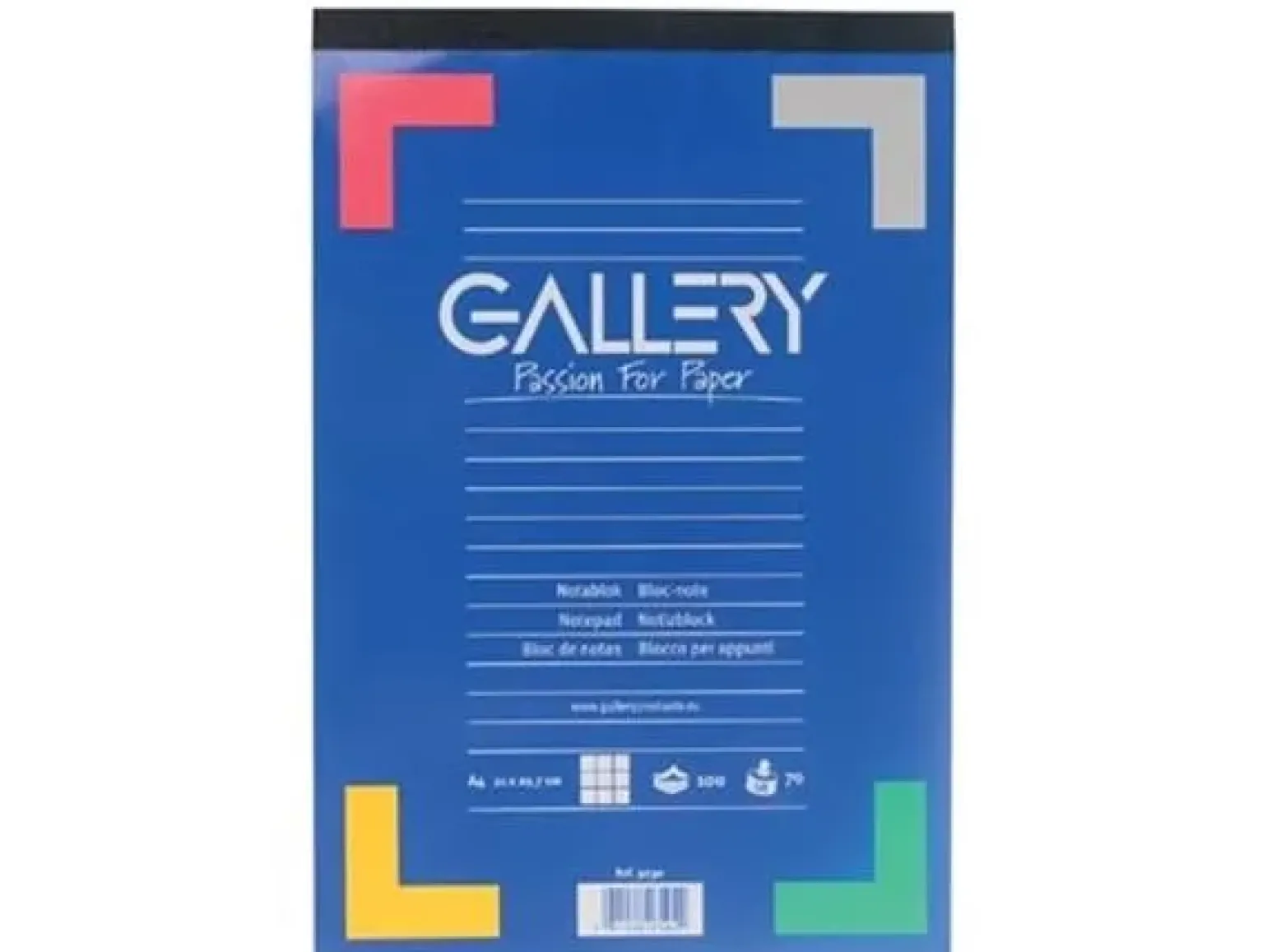 Gallery Schrijfblok, ft A4, Geruit 5mm (100 vel)