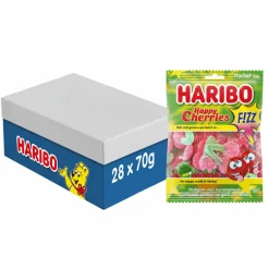 Haribo happy cherries F!ZZ zakje (28x 70gr)