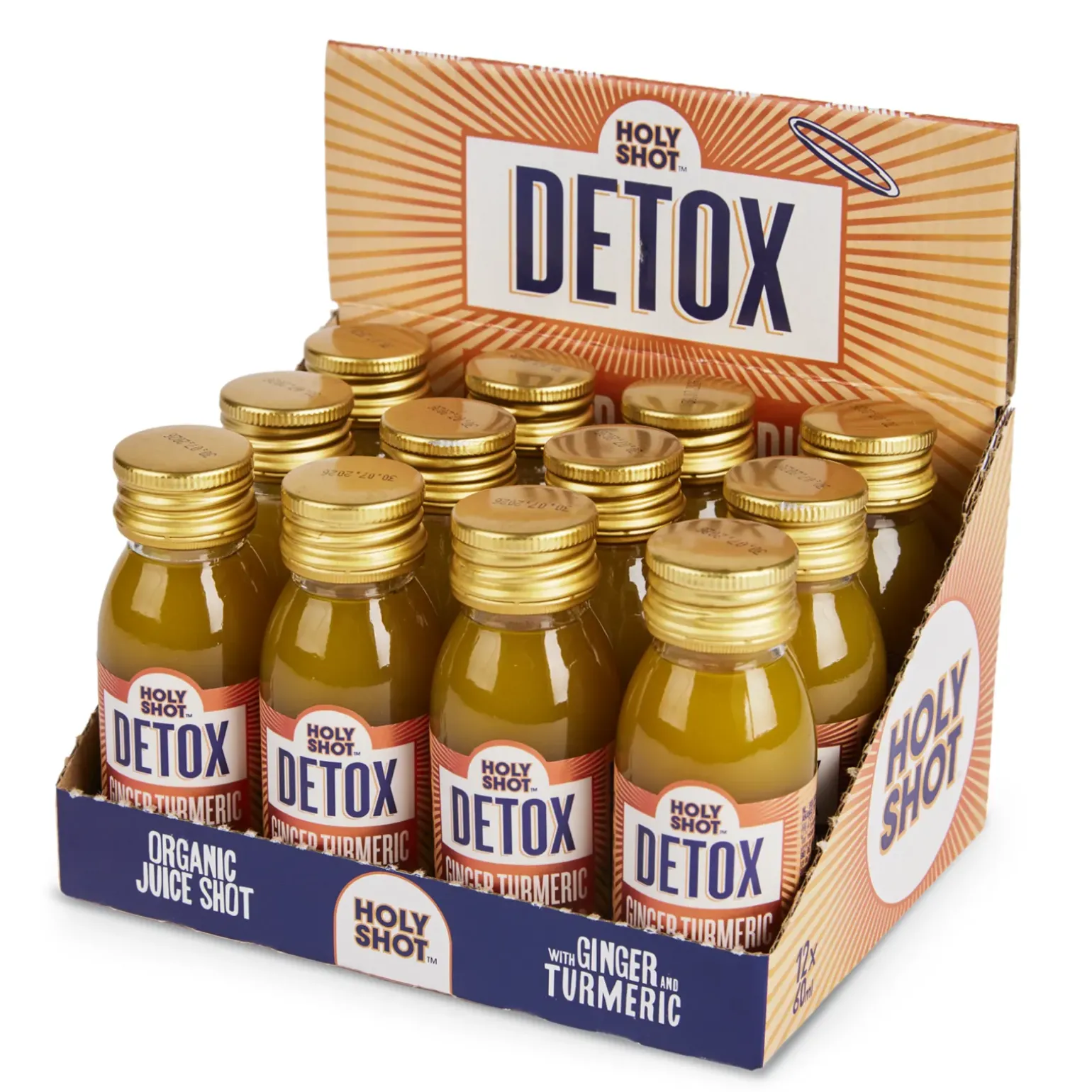 Holyshot Detox Ginger Turmeric Bio Flesje (12X 60ml)