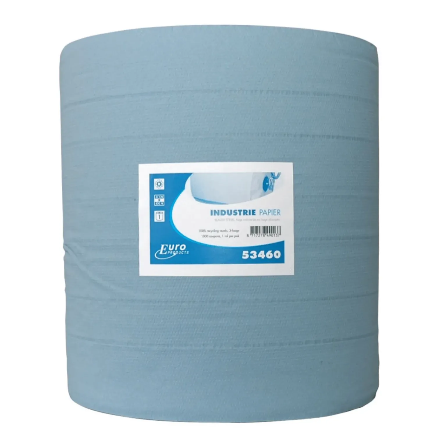 Industriepapier blauw sterk 3-lg 400mtr 37cm