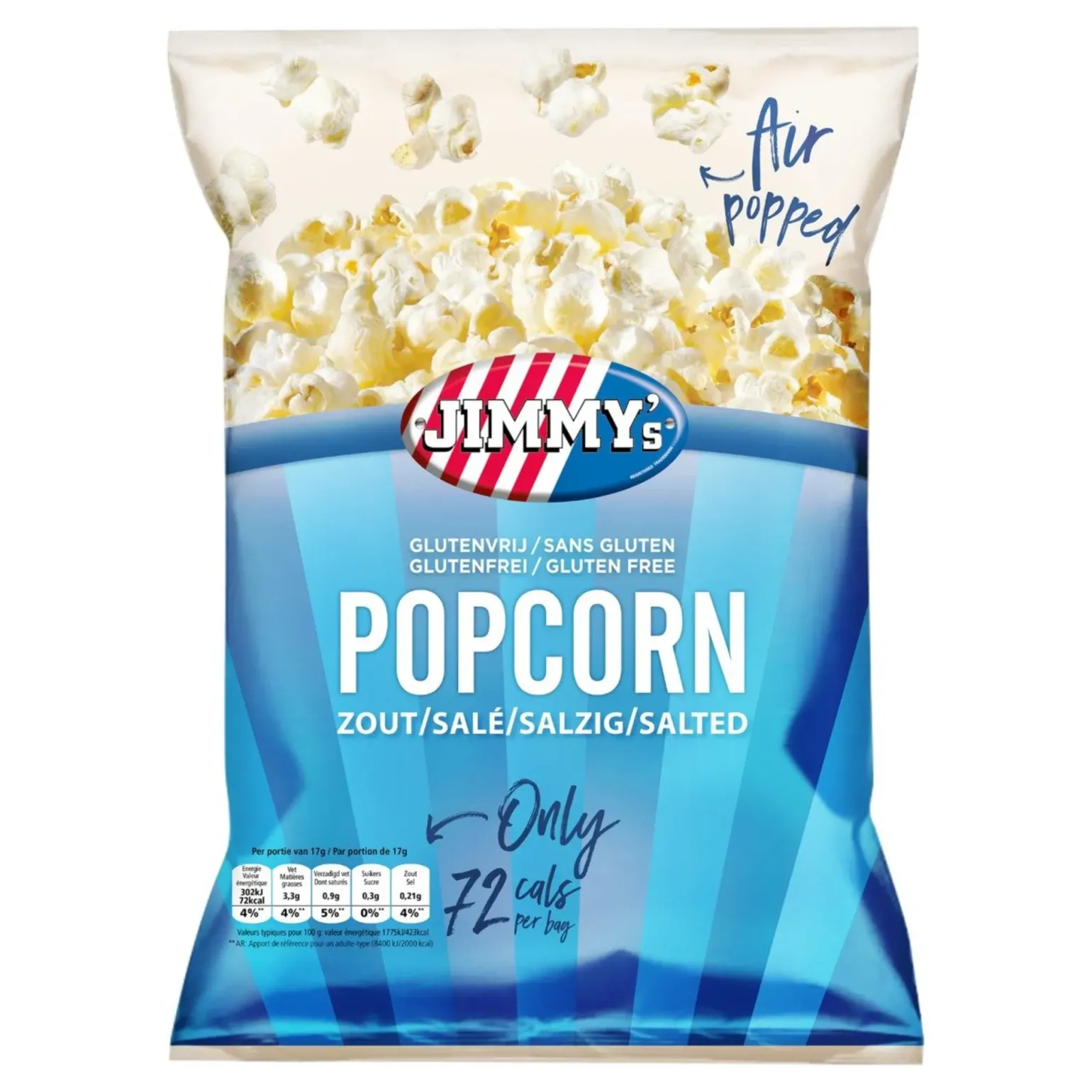 Jimmy’s Popcorn Zout Mini Bag (21x 17gr)