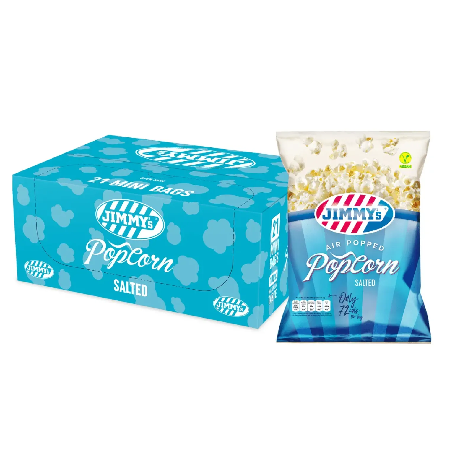 Jimmy’s Popcorn Zout Mini Bag (21x 17gr)