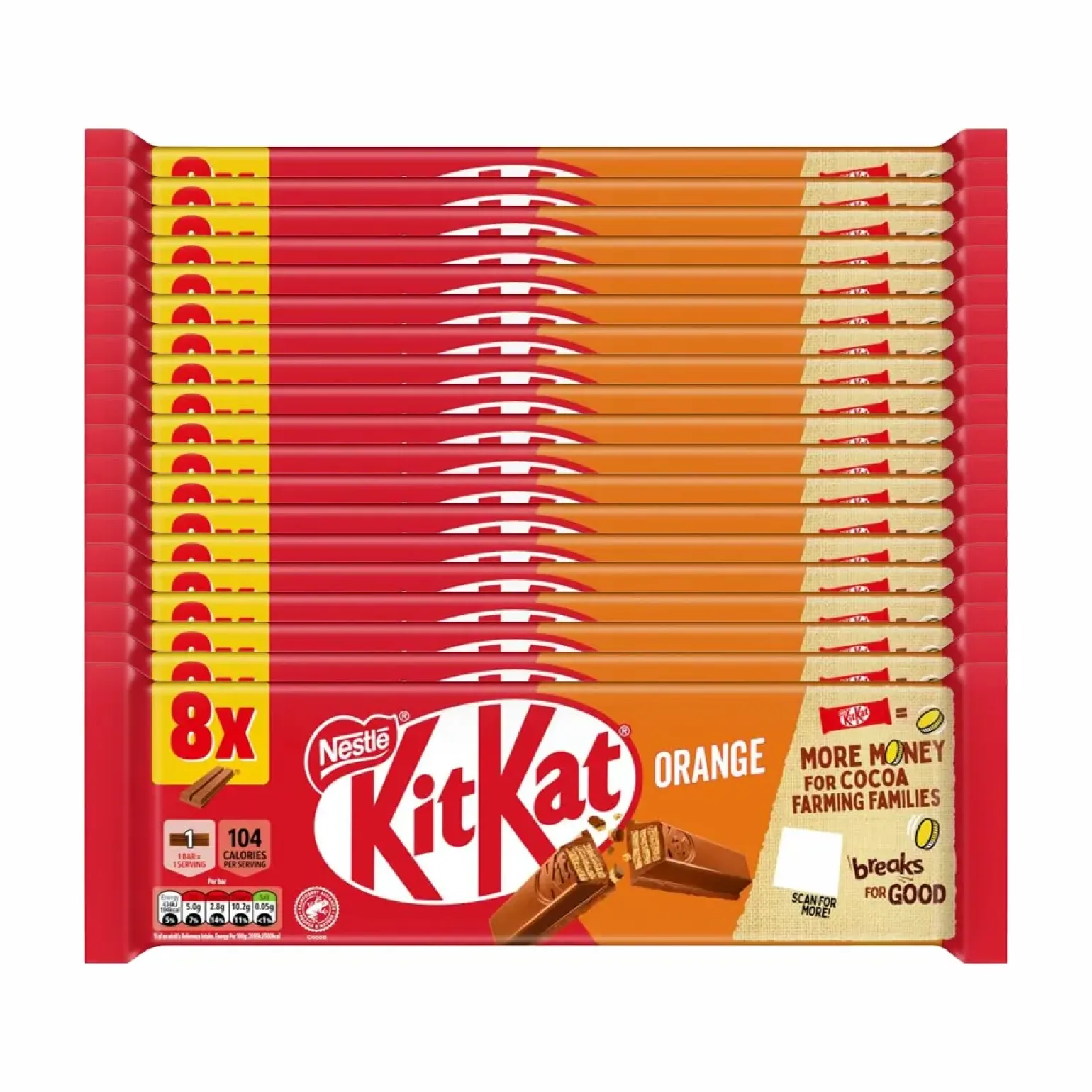 KitKat 2 Finger Orange 8-pack (20×165,5gr)
