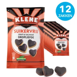 Klene Suikervrij Zout & Salmiak Dropliefde zakje (12x 90gr)