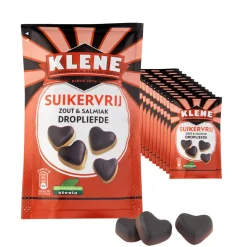 Klene Suikervrij Zout & Salmiak Dropliefde zakje (12x 90gr)