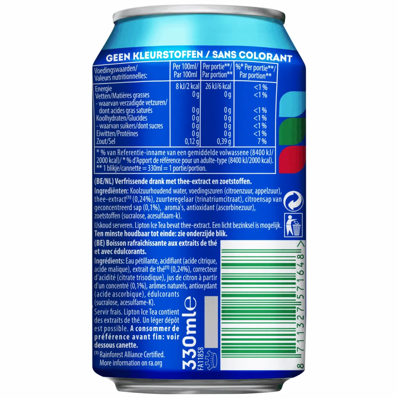 Lipton Ice Tea Sparkling Zero (24x 33cl)