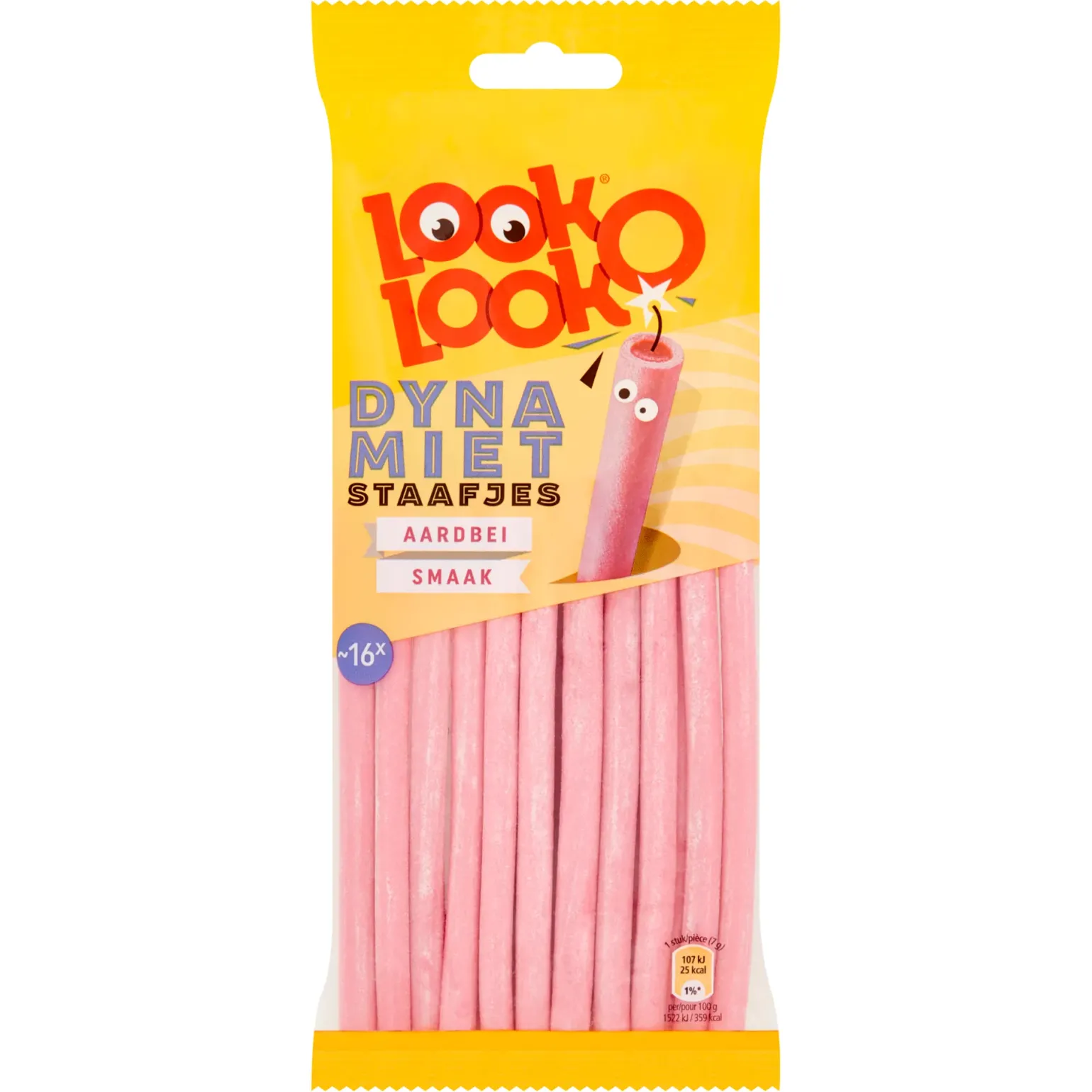 Look-O-Look Dynamietstaafjes Aardbei (15x 110gr)
