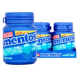 Mentos Kauwgom Breeze Mint Bottle (6x 42 stuks)