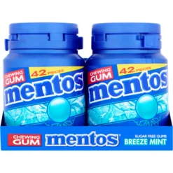 Mentos Kauwgom Breeze Mint Bottle (6x 42 stuks)
