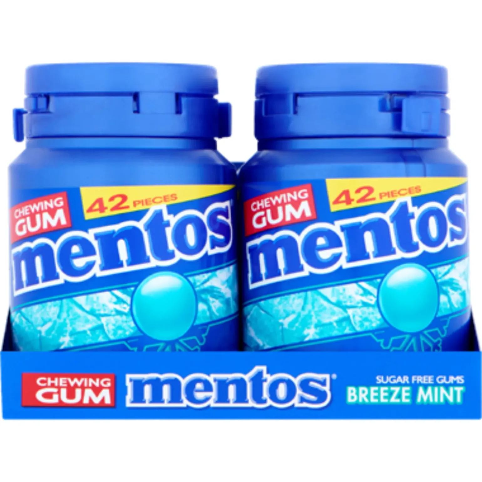 Mentos Kauwgom Breeze Mint Bottle (6x 42 stuks)