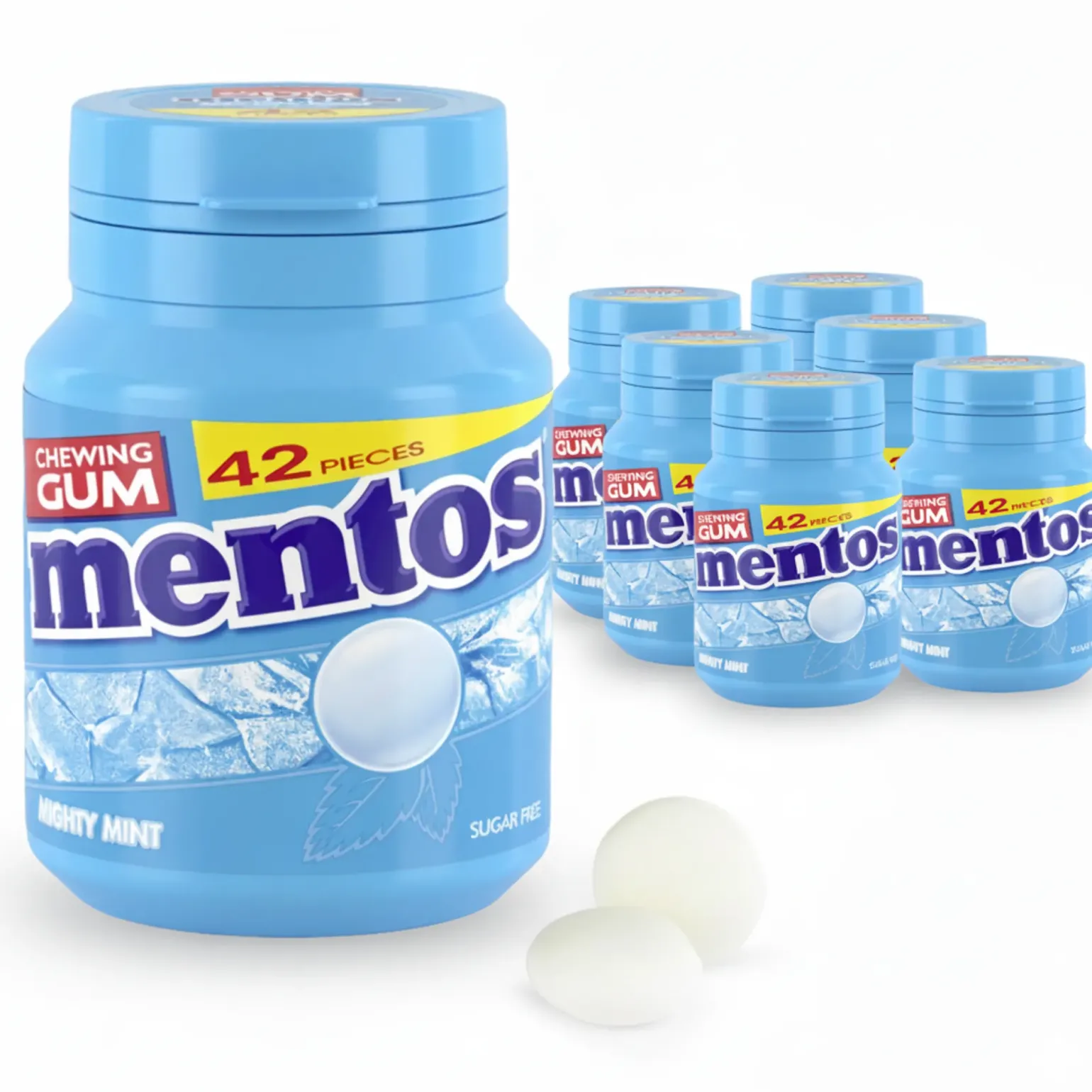 Mentos Kauwgom Mighty Mint Bottle (6x 42 stuks)