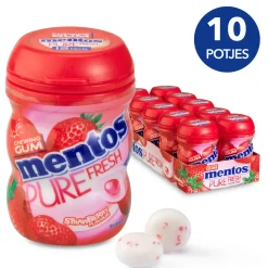 Mentos Kauwgom Pure Fresh Strawberry Mini (10x 12 stuks)