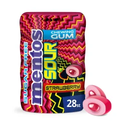 Mentos Kauwgom Sour Strawberry Pot (10x 28 stuks)