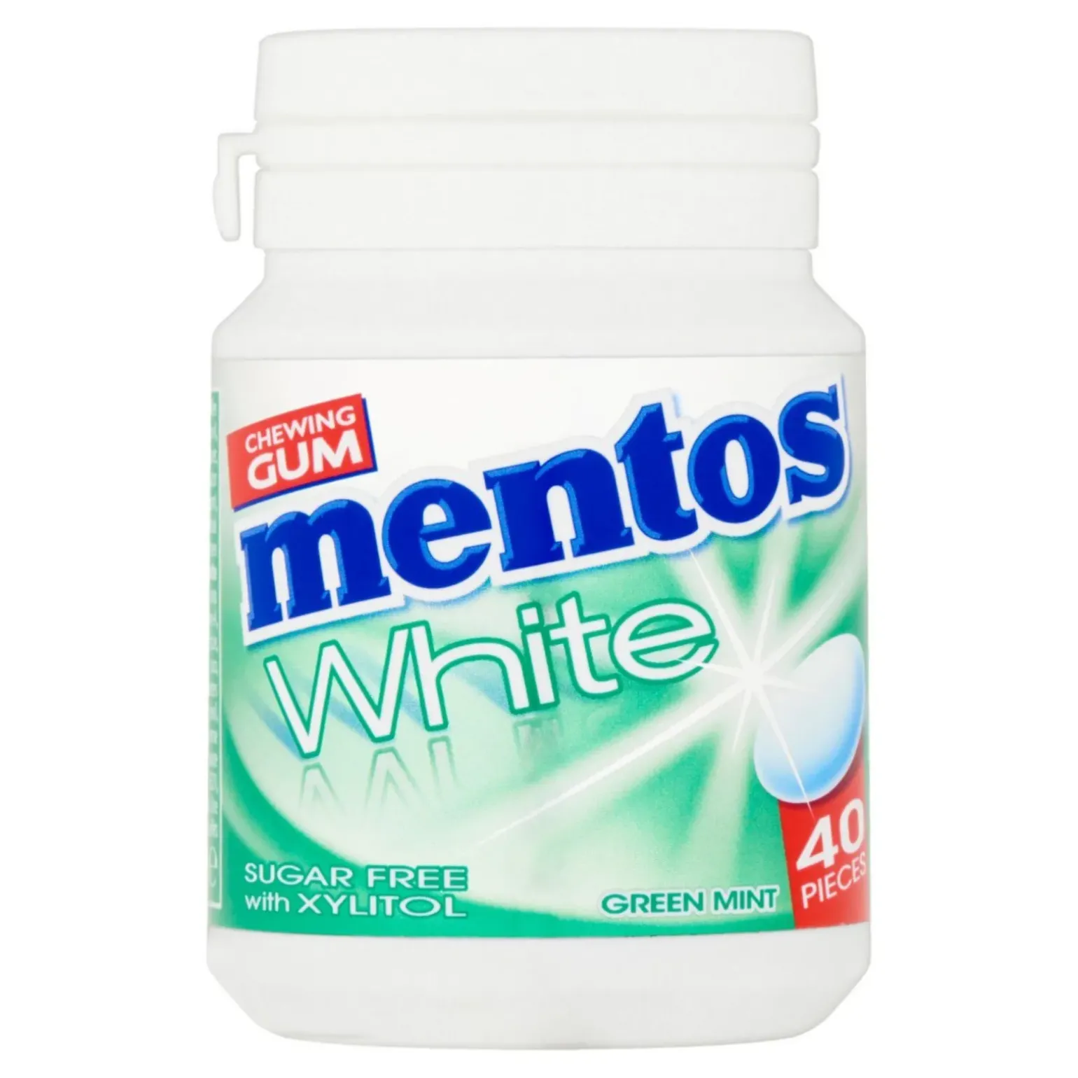 Mentos Kauwgom White Green Mint Bottle (6x 40 stuks)