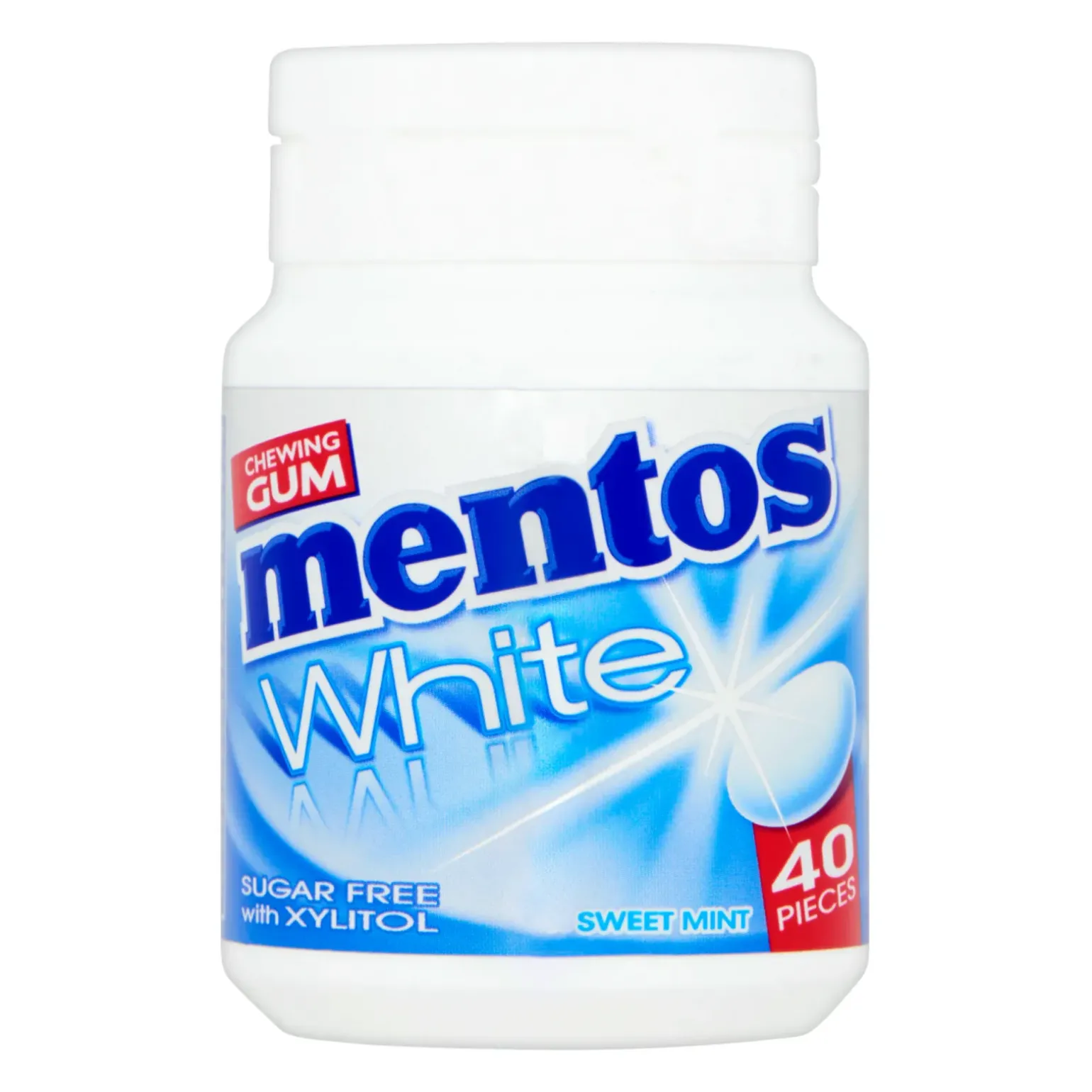 Mentos Kauwgom White Sweetmint Bottle (6x 40 stuks)