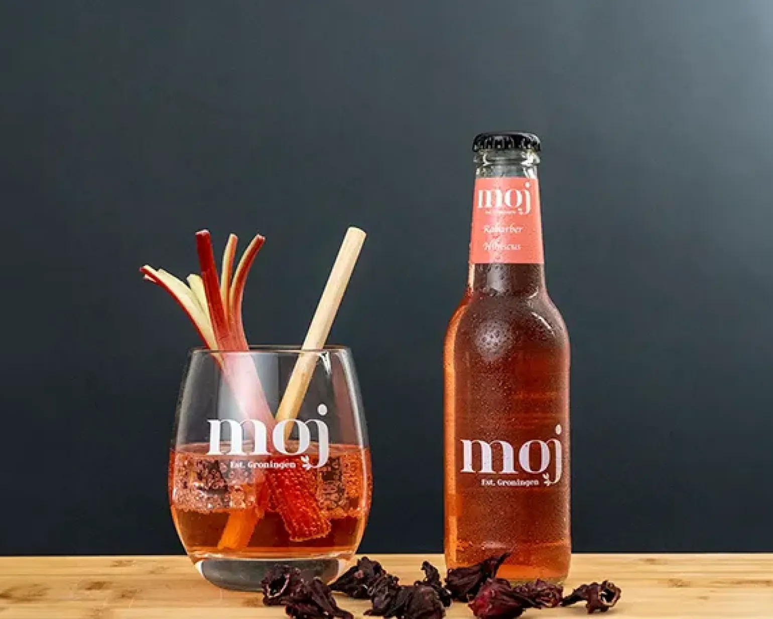 Moj Rabarber Hibiscus Glas(12x 20cl)