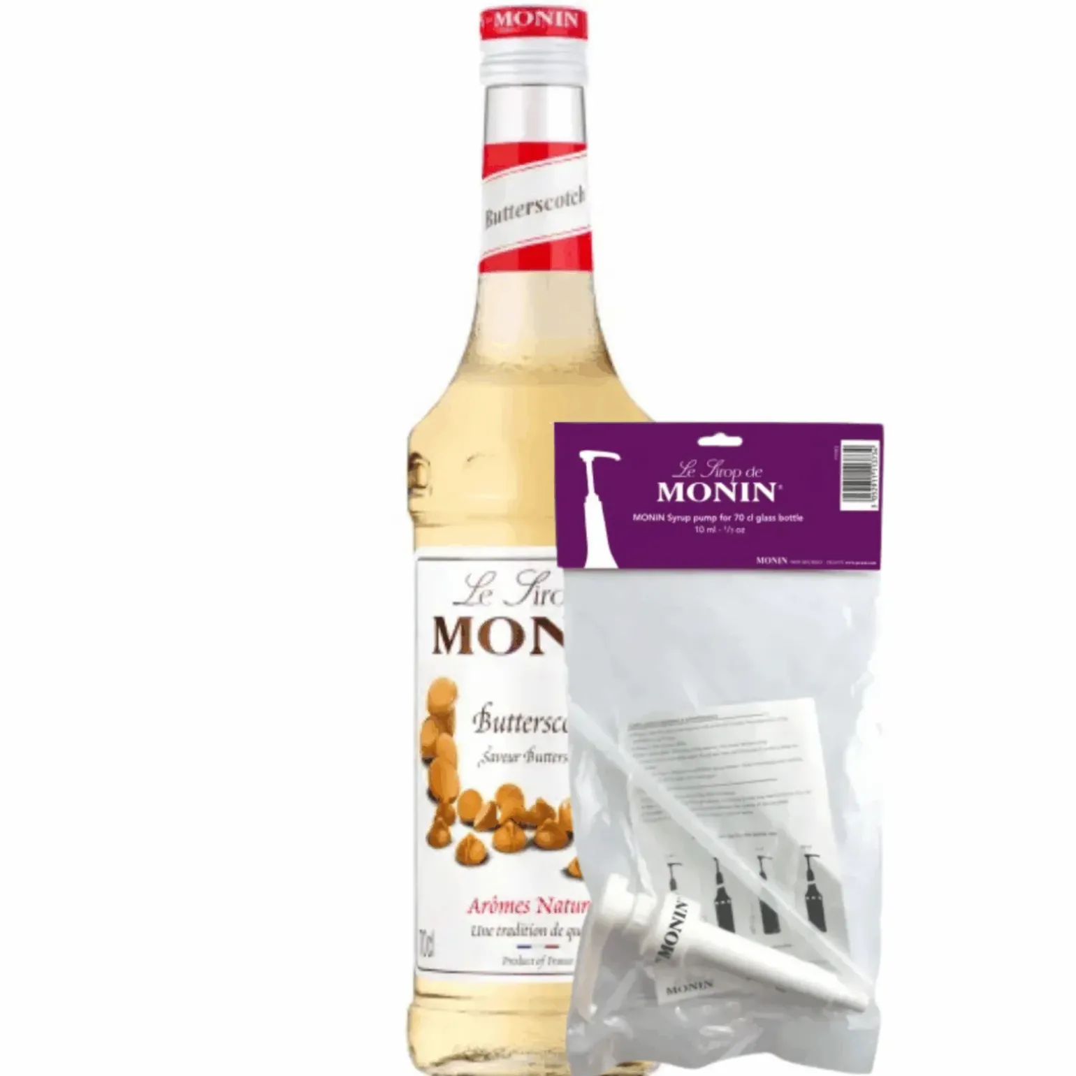 Monin Siroop Butterscotch (70 cl) + Monin Siroop Pompje (10Ml)