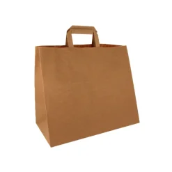 Papieren Draagtas Groot 32+17x27cm bruin (250 stuks)