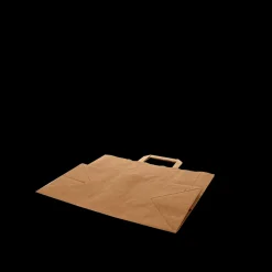 Papieren Draagtas Groot 32+17x27cm bruin (250 stuks)