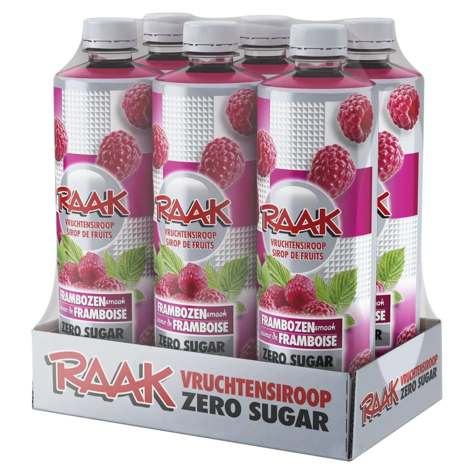Raak Vruchtensiroop Framboos Zero Sugar (6x 750ml)