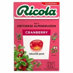 Ricola Cranberry Suikervrij (20x 50gr)