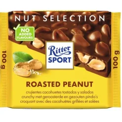 Ritter sport melk chocolade met geroosterde licht gezouten pinda’s 100 gr