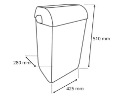 Satino Black Afvalbak Kunststof (43 liter)