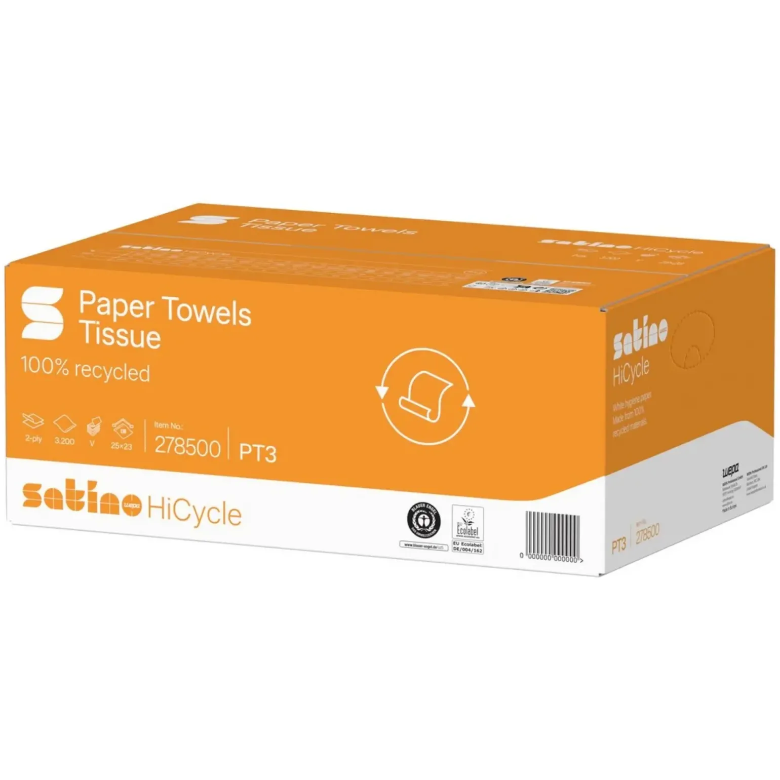 Satino HiCycle Z-vw 25x23cm 2-laags helder wit (3200 stuks)