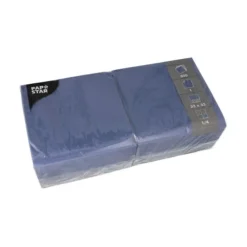 Servet blauw 1-laags 33×33 cm 1/4 vouw (500 stuks)