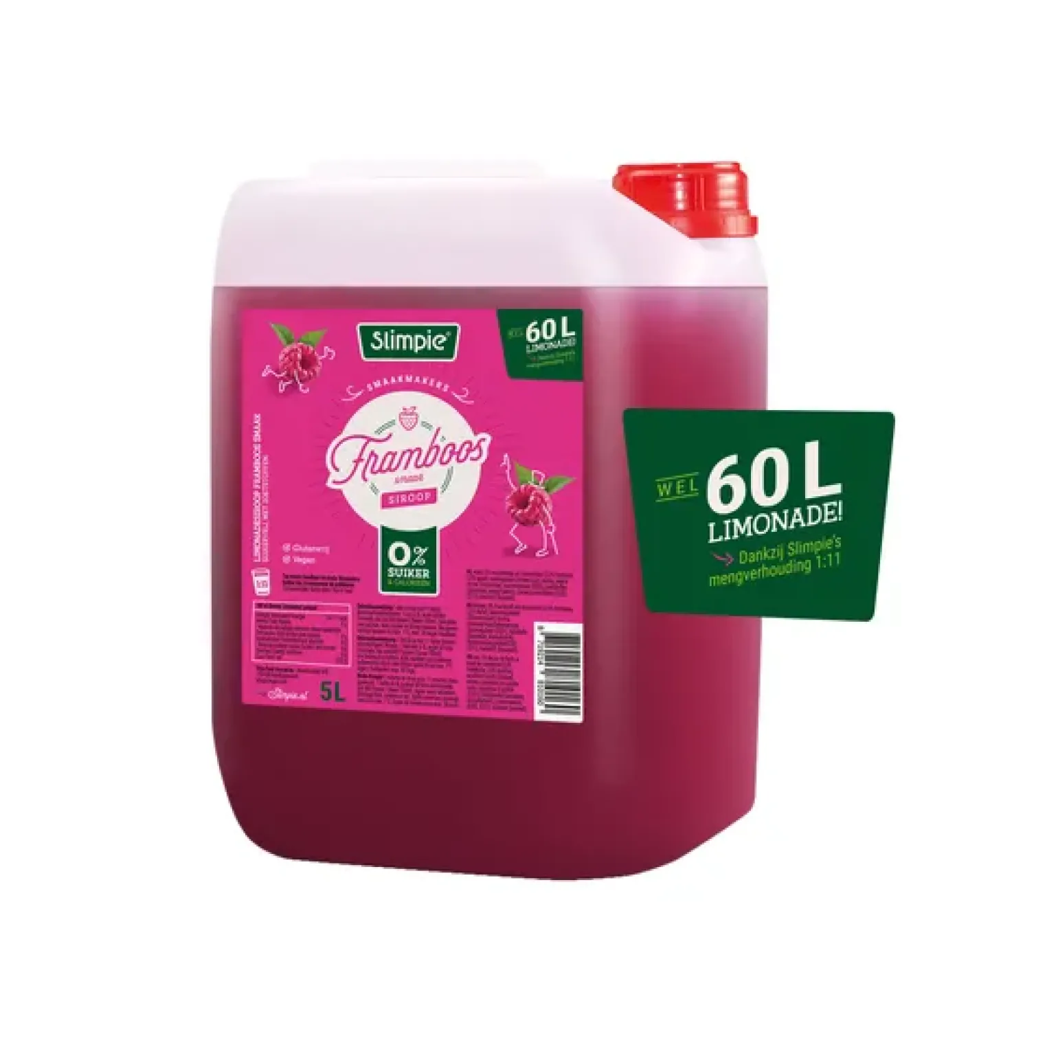 Slimpie Limonadesiroop Framboos (5 liter)