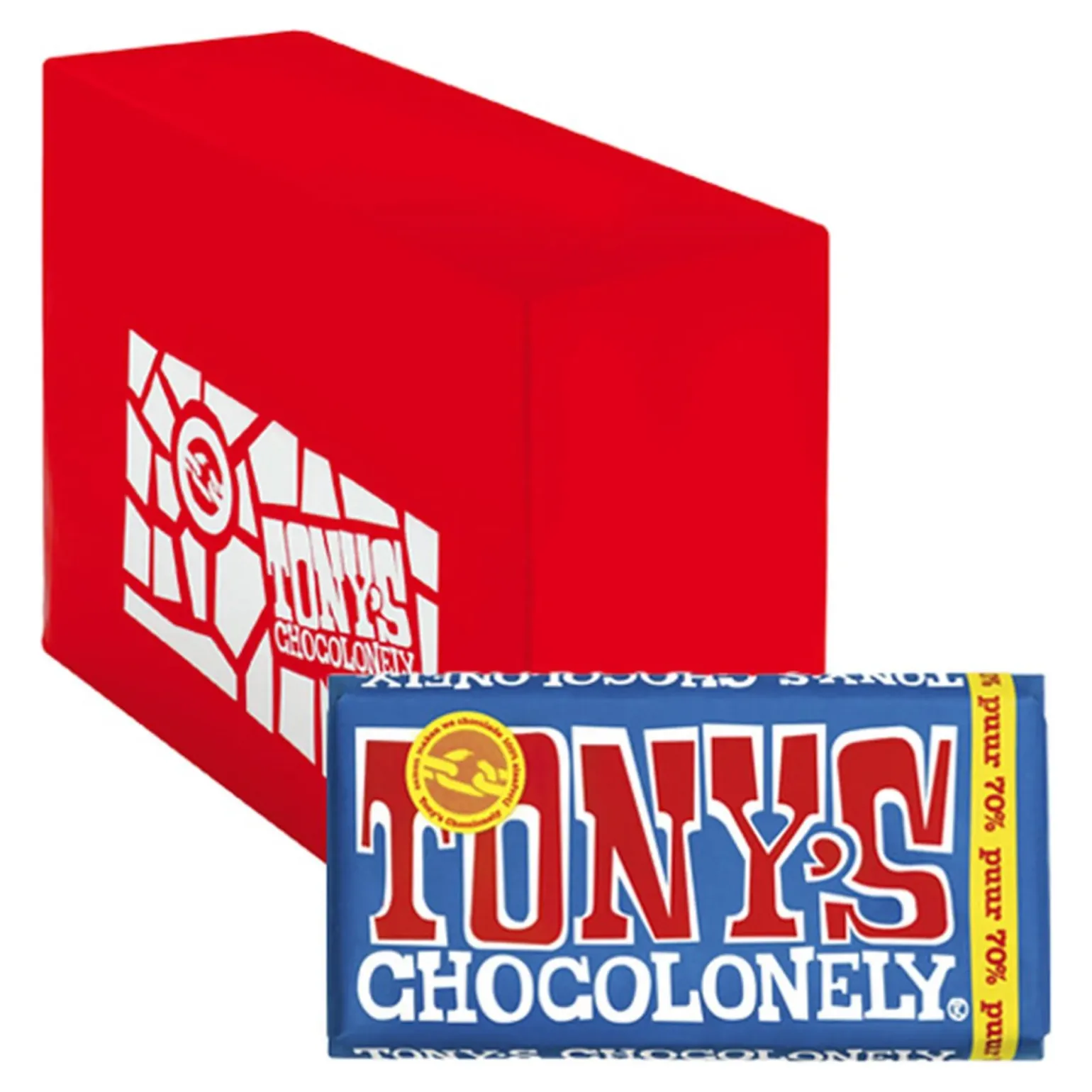 Tony’s Chocolonely Reep Pure Chocolade 70% (15x 180gr)
