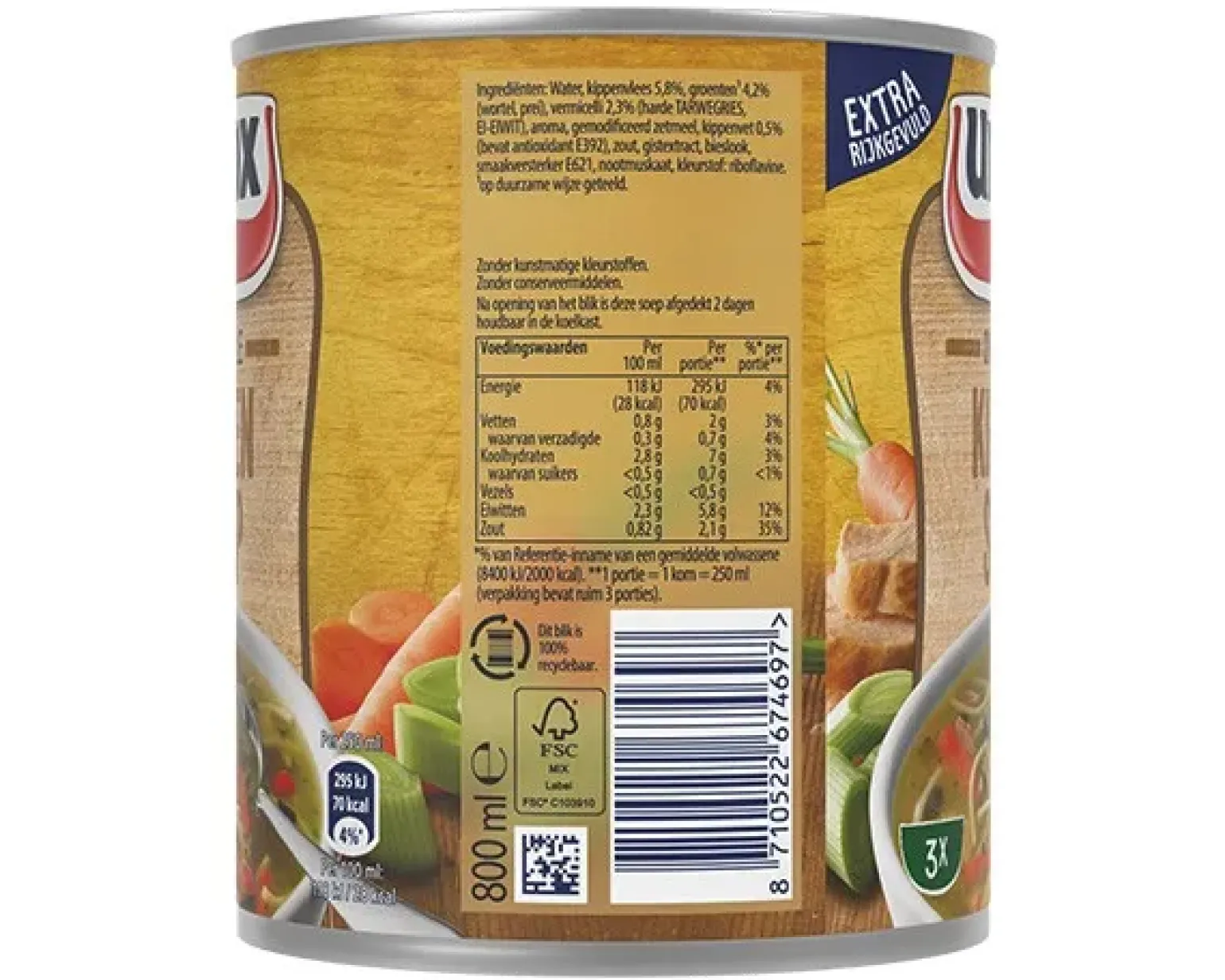 Unox Kippensoep Blik (12x 0,8 liter)