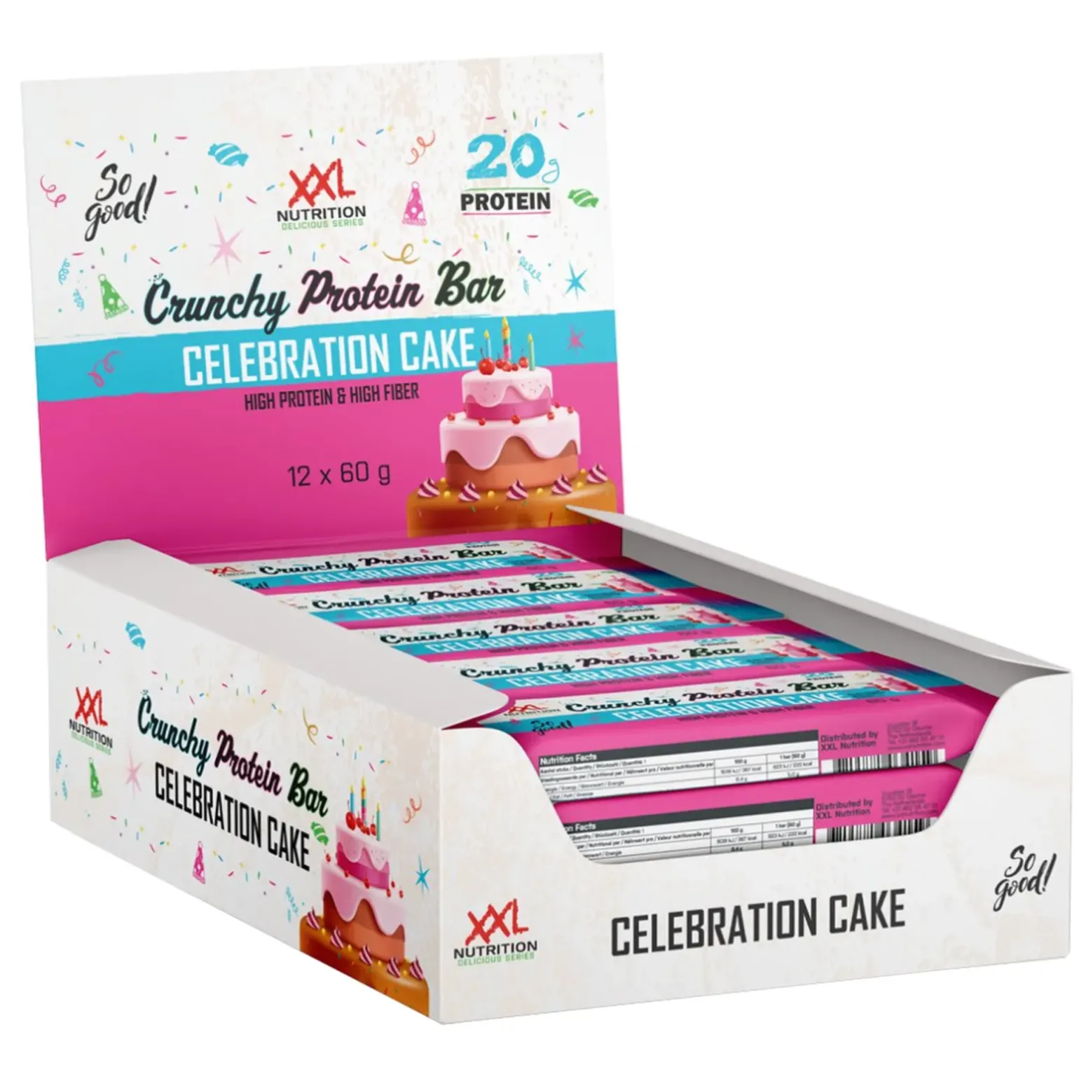 XXL Nutrition Crunchy Protein Bar Celebration Cake (12x 60g)